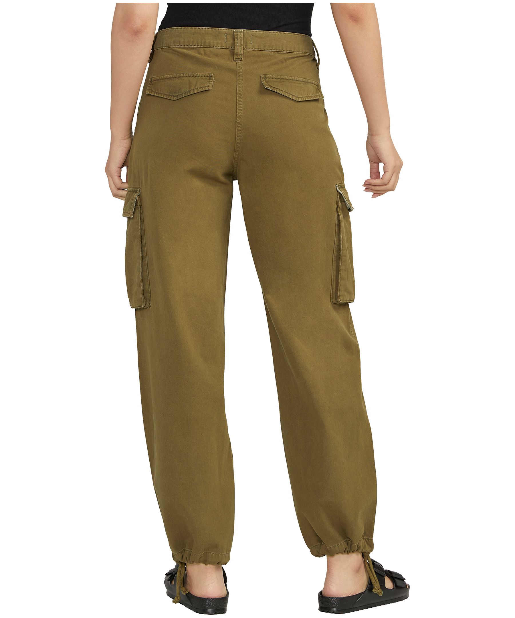 Silver Jeans Co. Women's High Rise Relaxed Cargo Pants - Legacy Tapered Leg With Cargo Pockets