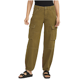 Silver Women's Relaxed Fit Cargo Pants Front_Flat