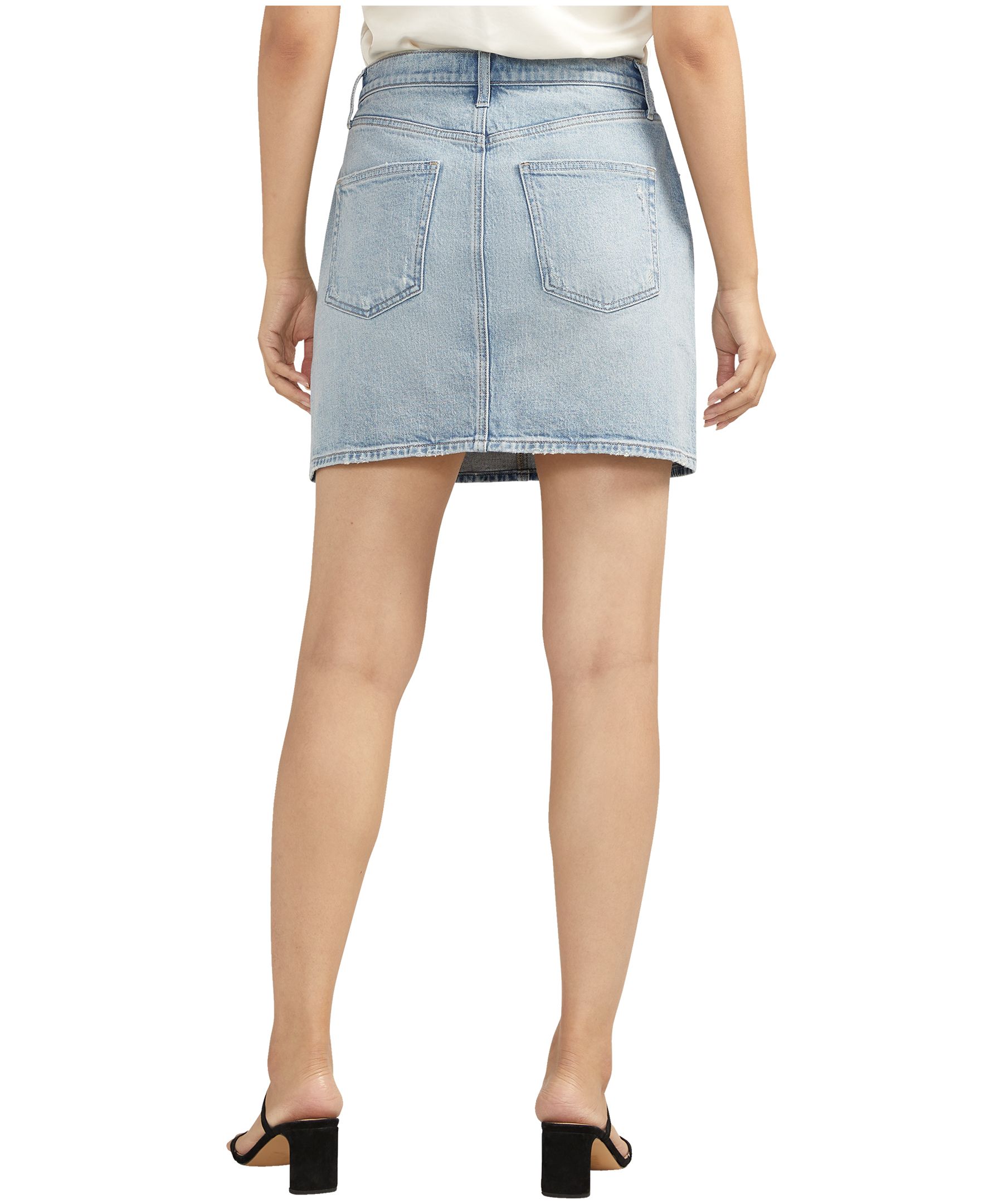 Silver Women's Highly Desirable Jean Mini Skirt