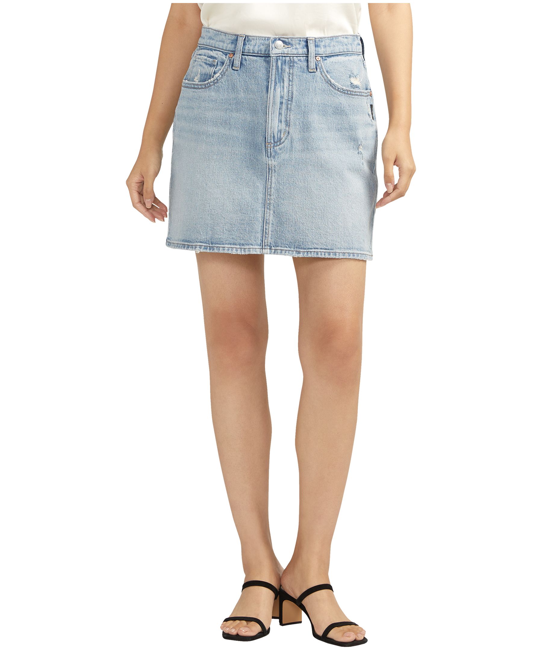 Silver Women's Highly Desirable Jean Mini Skirt