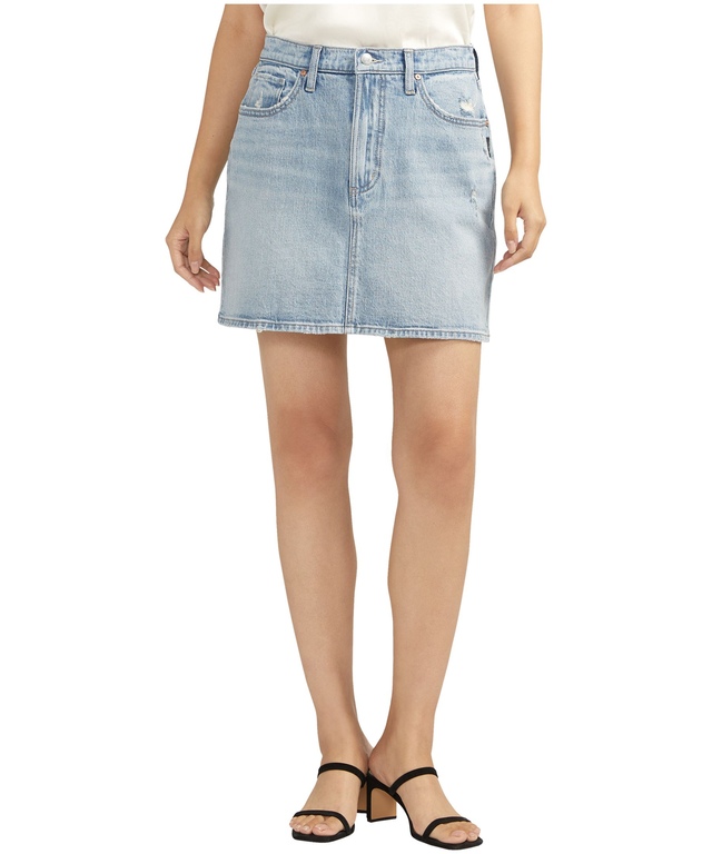 Silver Women's Highly Desirable Jean Mini Skirt