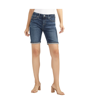 Silver Women's Bermuda Suki Mid Rise Curvy Fit Shorts