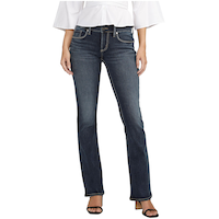 Silver Women's Britt Low Curvy Fit Slim Bootcut Jeans Front_Flat
