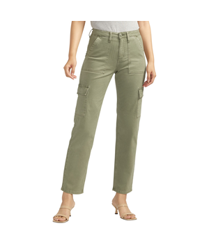 Silver Women's Suki Mid Rise Curvy Fit Straight Pants