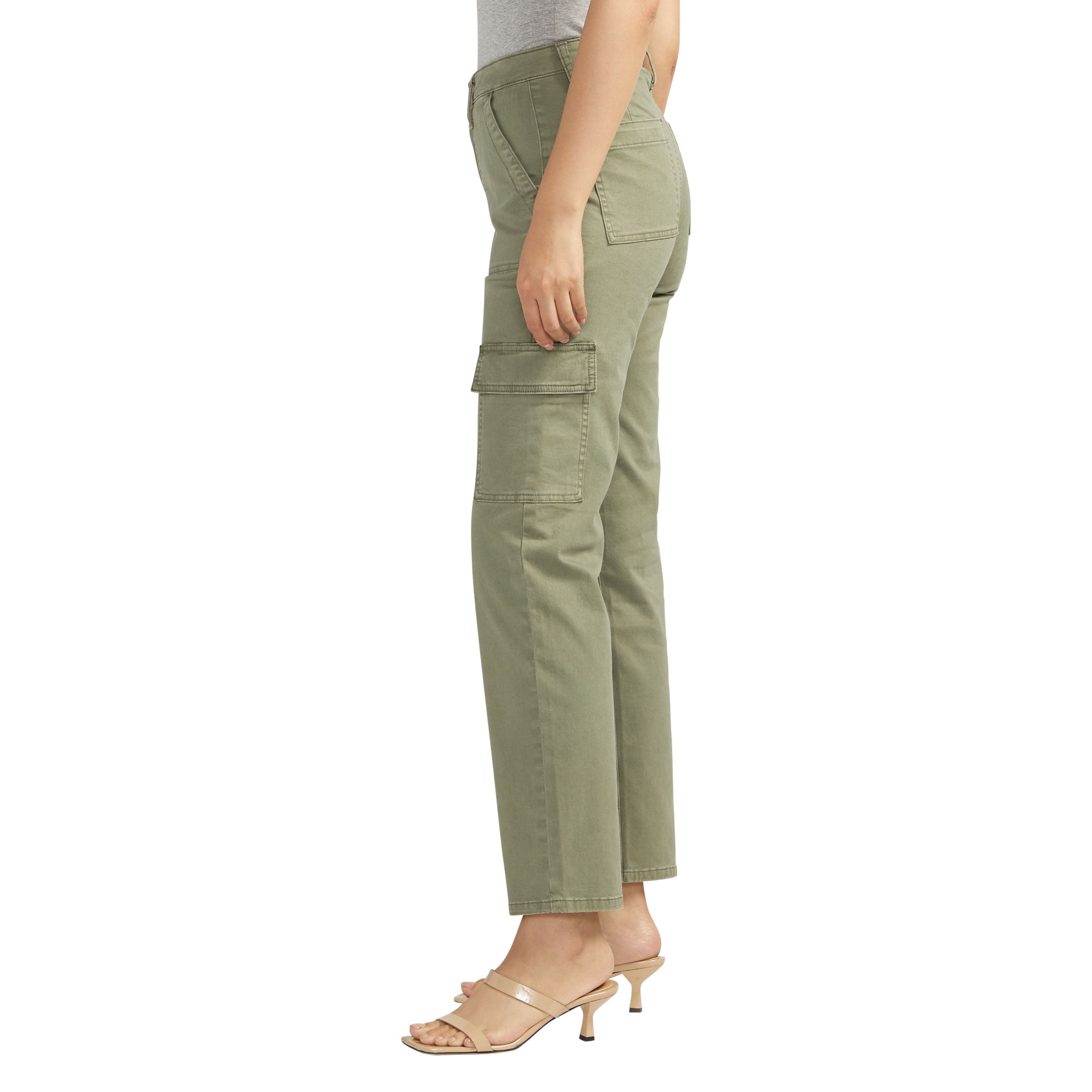 Pantalon à jambe droite et à taille mi-basse qui épouse les courbes pour femmes, Suki, Silver