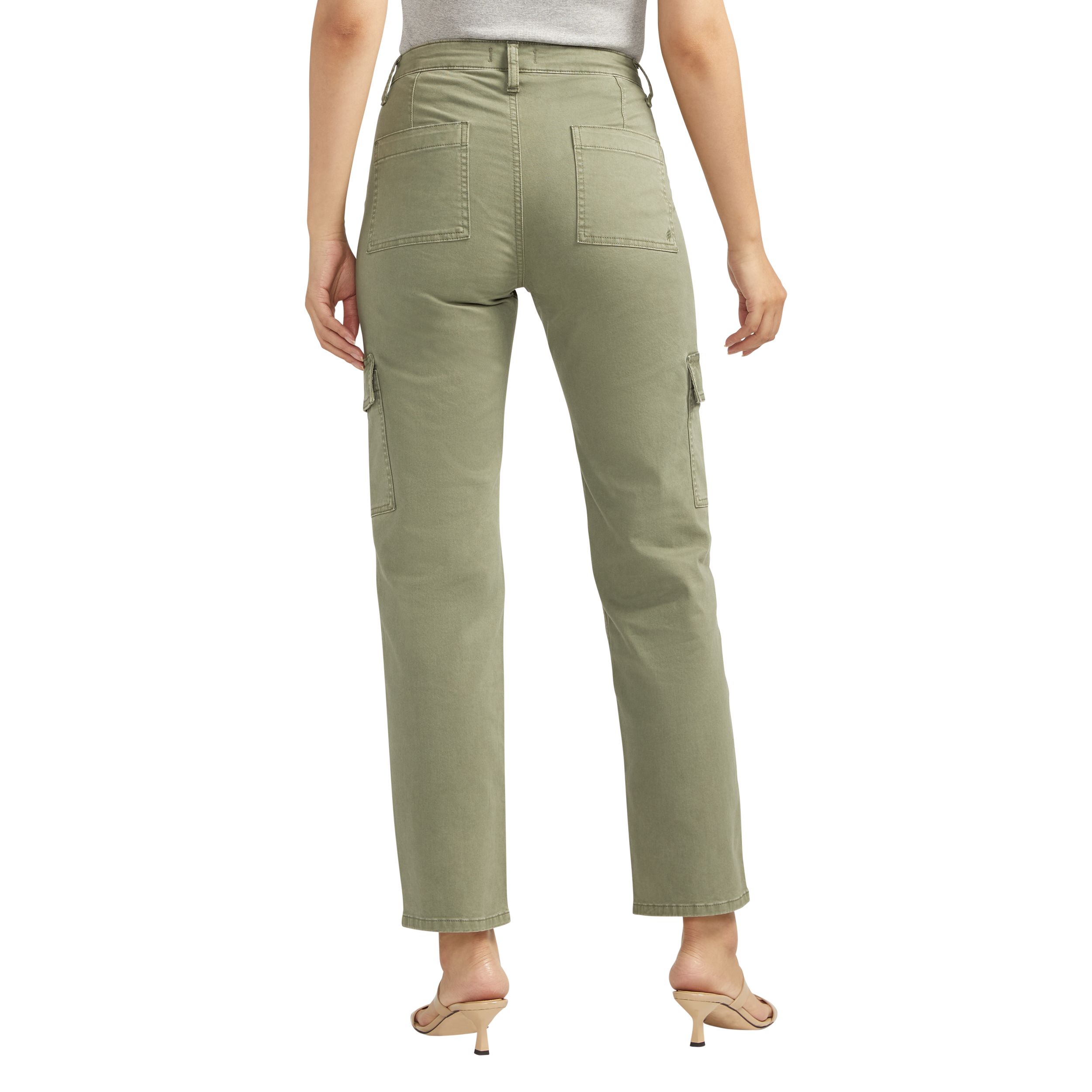 Pantalon à jambe droite et à taille mi-basse qui épouse les courbes pour femmes, Suki, Silver