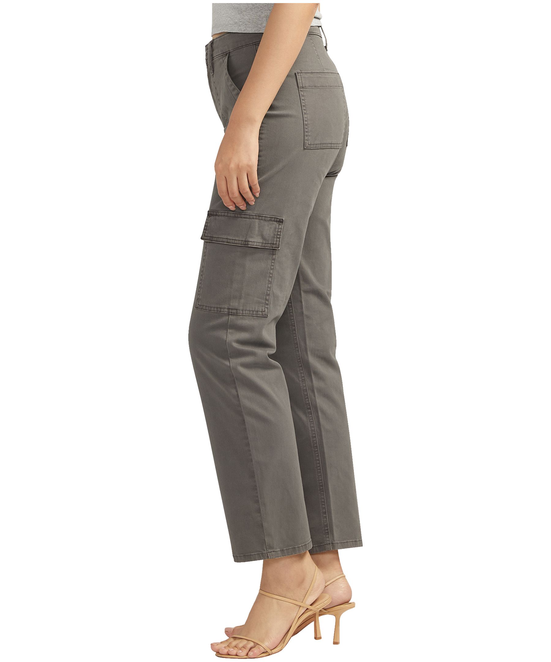 Silver Women's Suki Mid Rise Curvy Fit Straight Pants