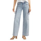 Silver Women's Suki Mid Rise Curvy Fit Wide Leg Jeans Front_Flat