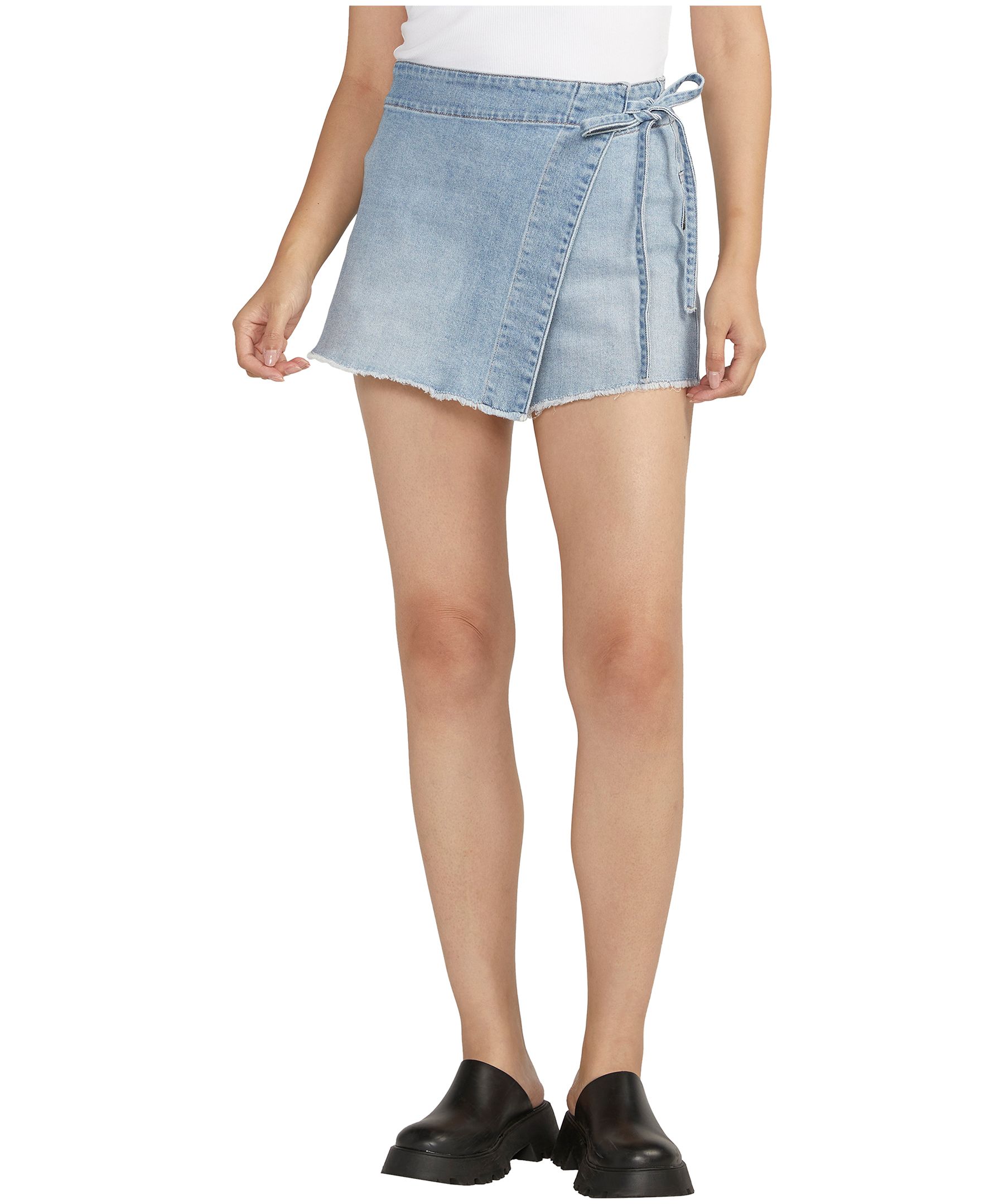 Jupe cargo avec ceinture pour femmes, Silver