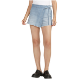 Silver Women's Belted Cargo Skirt Front_Flat