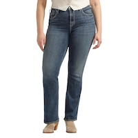 Silver Women's Avery High Curvy Slim Bootcut Jeans Front_Flat