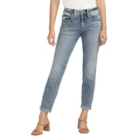 Silver Women's Boyfriend Jeans Front_Flat