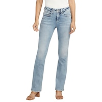 Silver Women's Suki Slim Bootcut Jeans Front_Flat