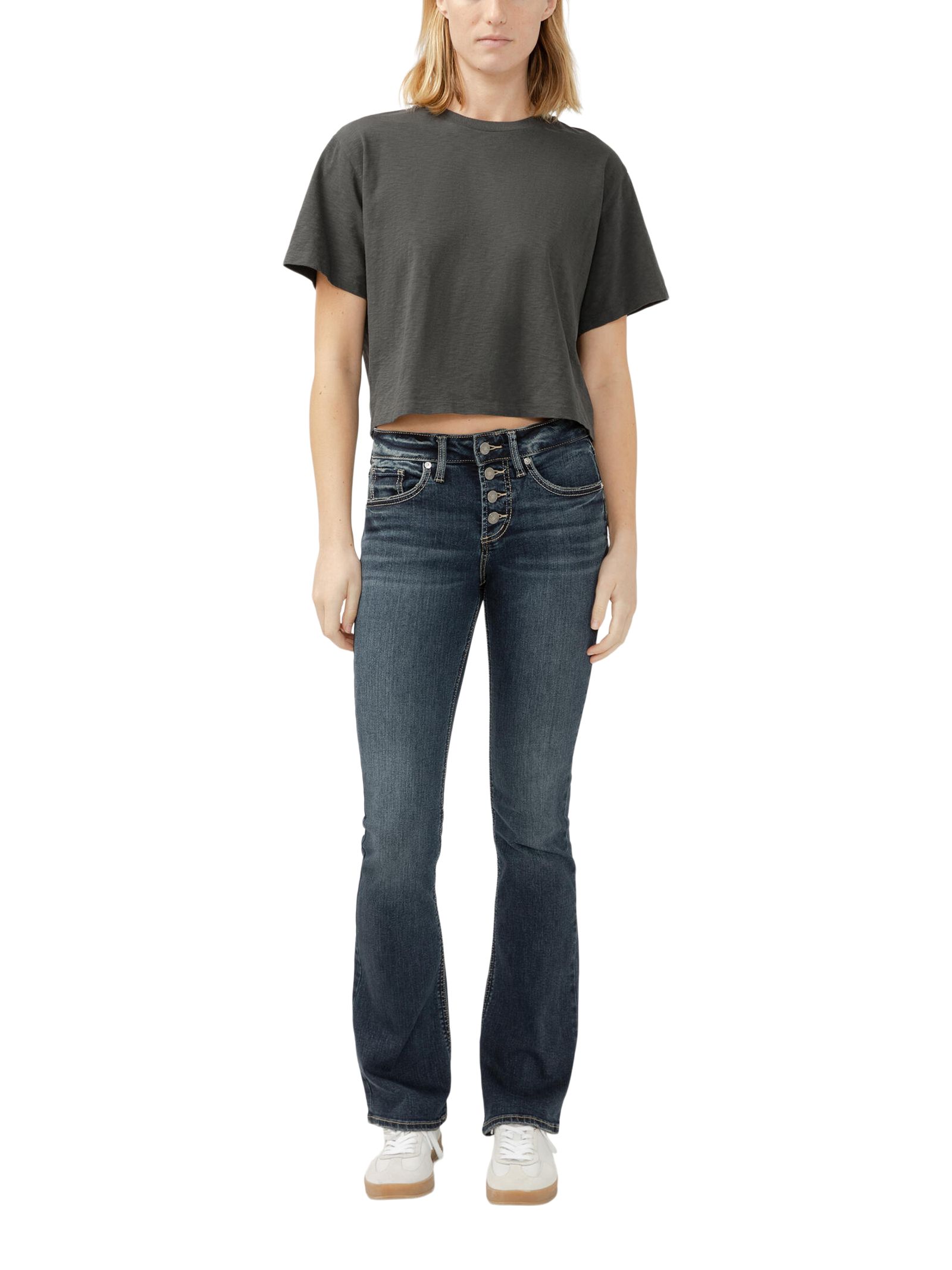 Silver Women's Suki Mid-Rise Curvy Fit Bootcut Jeans