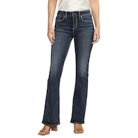 Jean semi-évasé pour femmes, Suki, Silver Front_Flat
