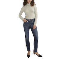 Jean à jambe droite pour femmes, Avery, Silver Front_Flat