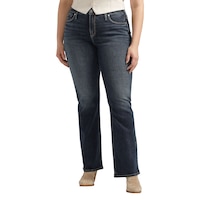 Jean semi-évasé pour femmes, Suki, Silver Front_Flat