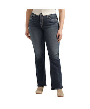 Jean semi-évasé pour femmes, Suki, Silver