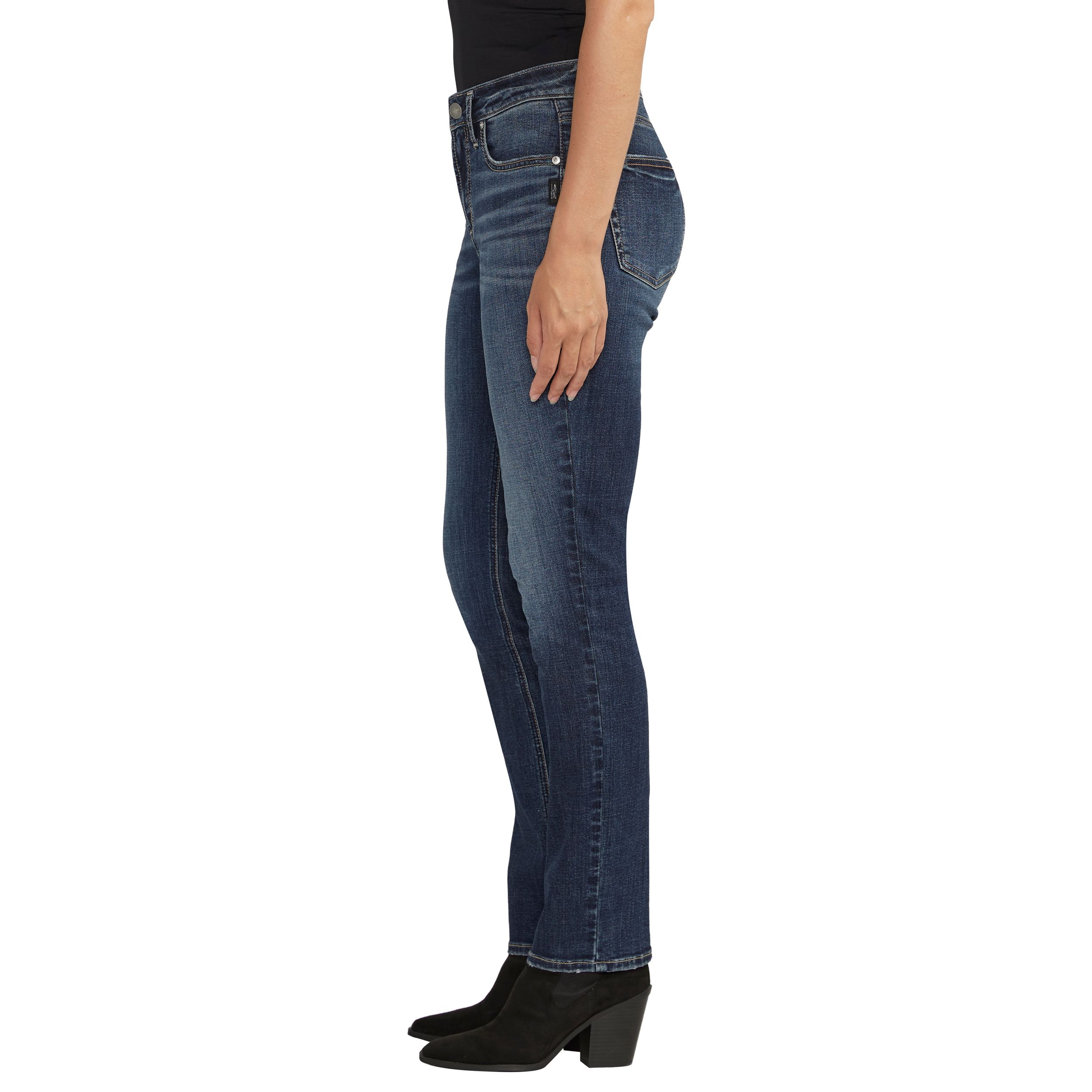 Silver Women's Avery High Rise Curvy Fit Straight Leg Jeans