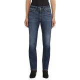 Jean à taille haute de coupe droite qui épouse les courbes pour femmes, Avery, Silver Front_Flat