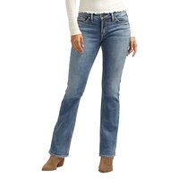 Silver Woman's Elyse Mid Rise Slim Bootcut Jeans Front_Flat