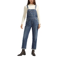 Jean étroit semi-évasé à taille mi-basse pour femmes, Elyse, Silver Front_Flat