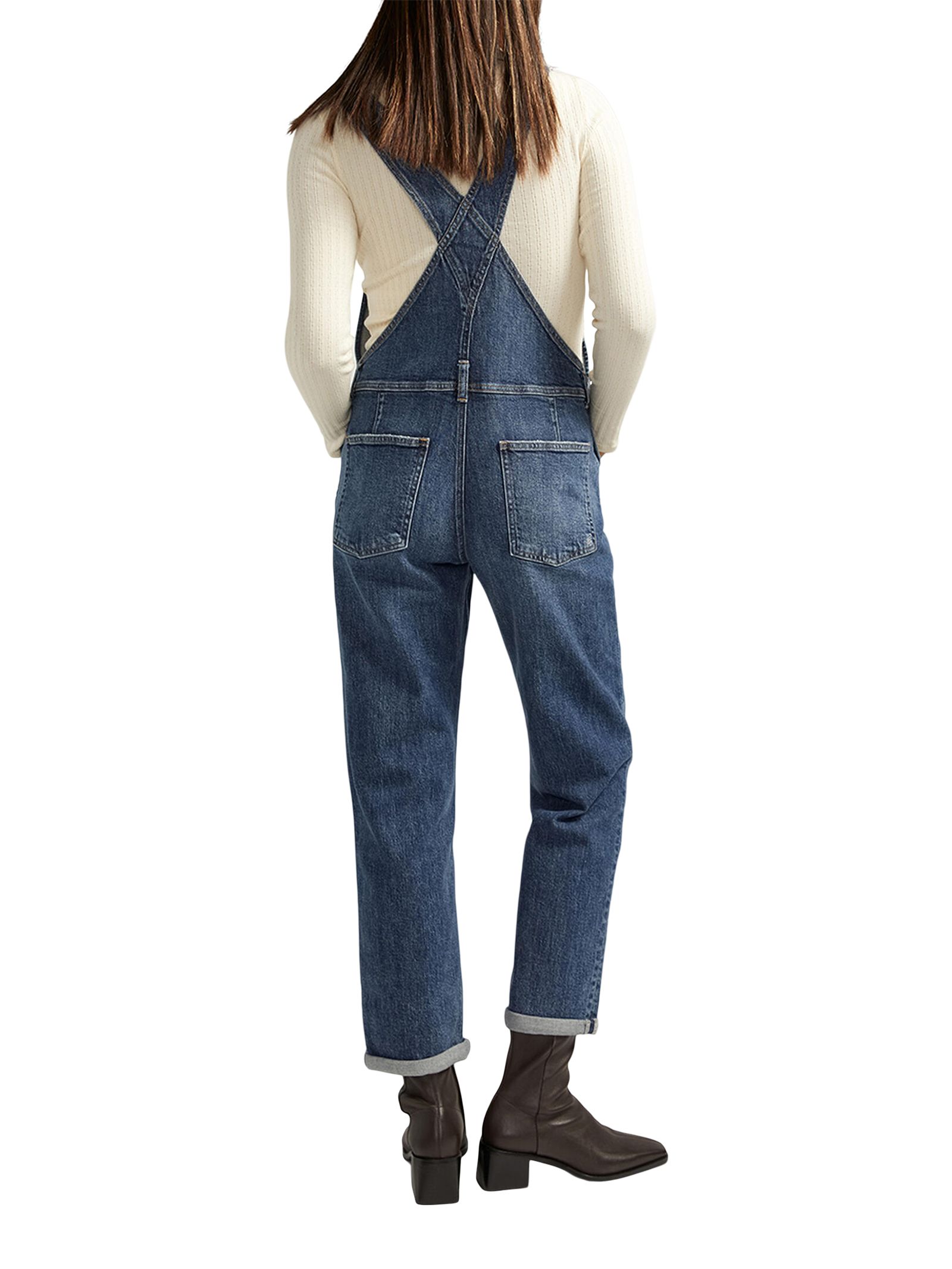 Silver Woman's Baggy Straight Leg Overall Jeans