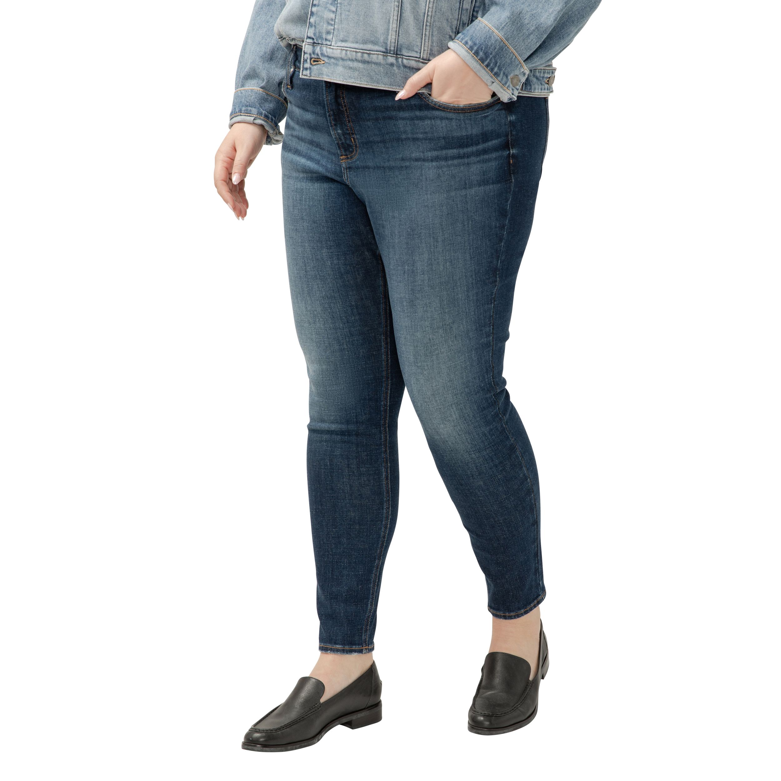 Silver Woman's Elyse Mid Rise Skinny Leg Jeans