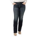 Silver Women's Elyse Mid Rise Slim Bootcut Jeans - Plus Size Front_Flat