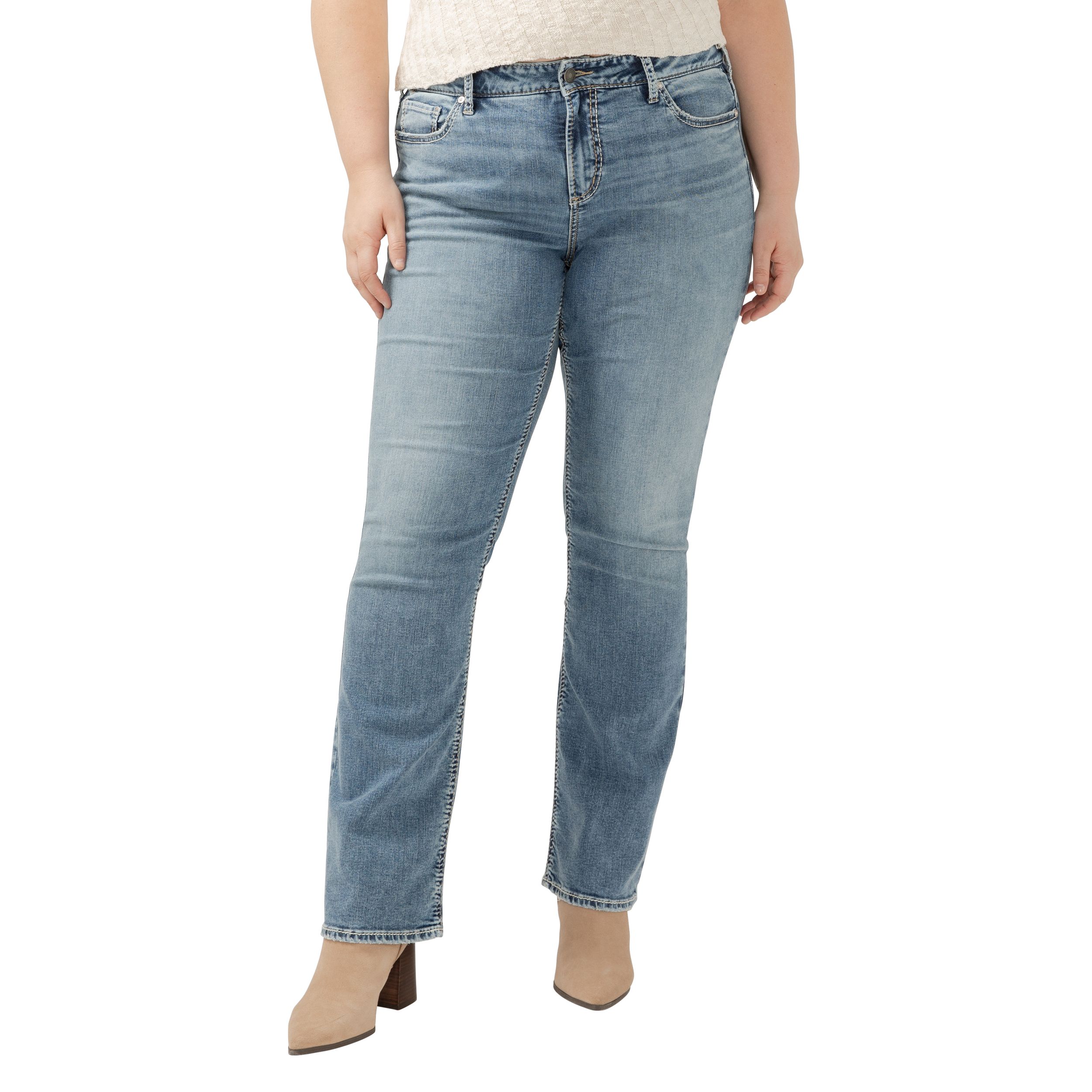 Silver Woman's Elyse Mid Rise Slim Bootcut Jeans