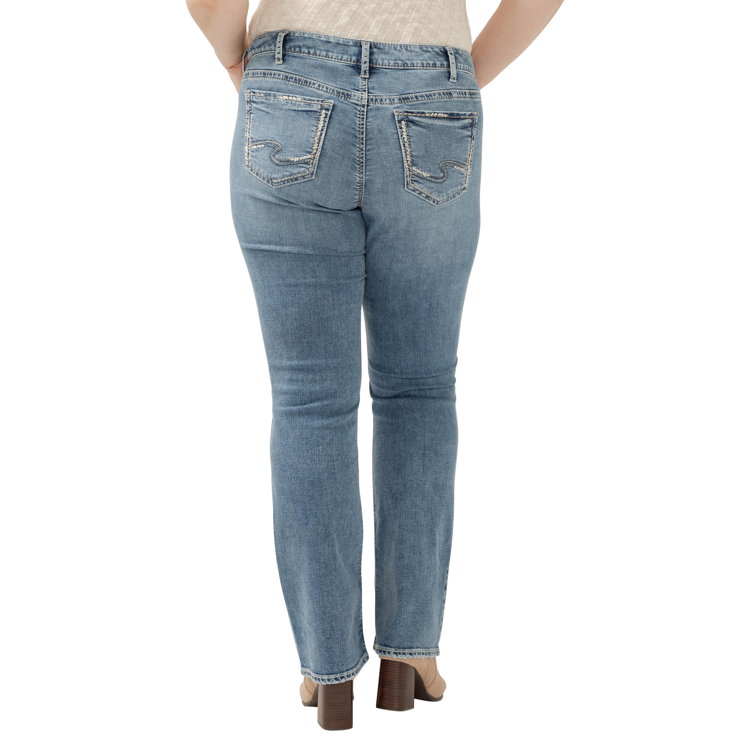 Silver Woman's Elyse Mid Rise Slim Bootcut Jeans