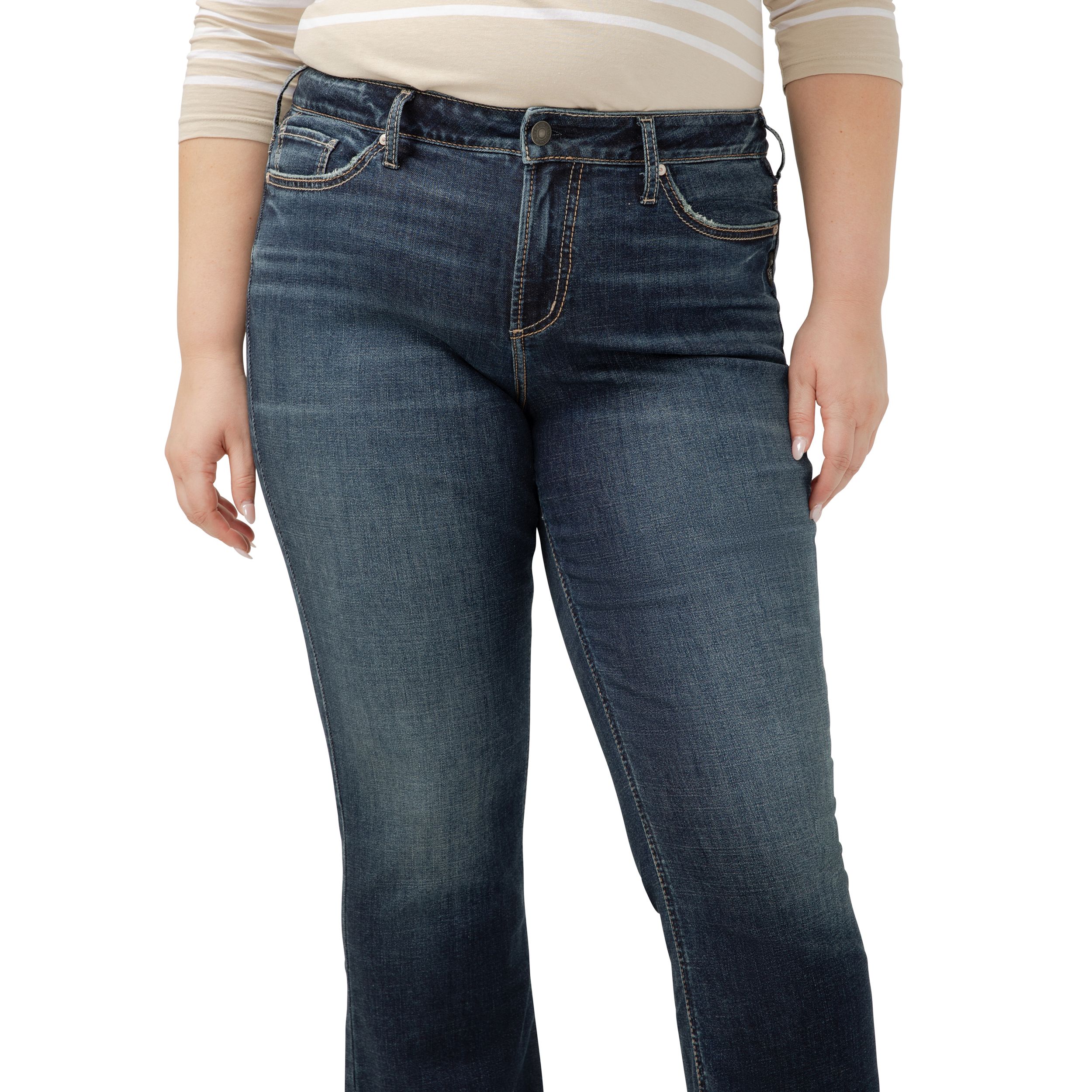 Silver Woman's Suki Mid Rise Slim Bootcut Jeans