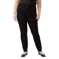 Jean à jambe droite pour femmes, Avery, Silver, taille plus Front_Flat