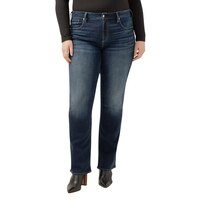 Jean semi-évasé étroit à taille haute pour femmes, Avery, Silver Front_Flat