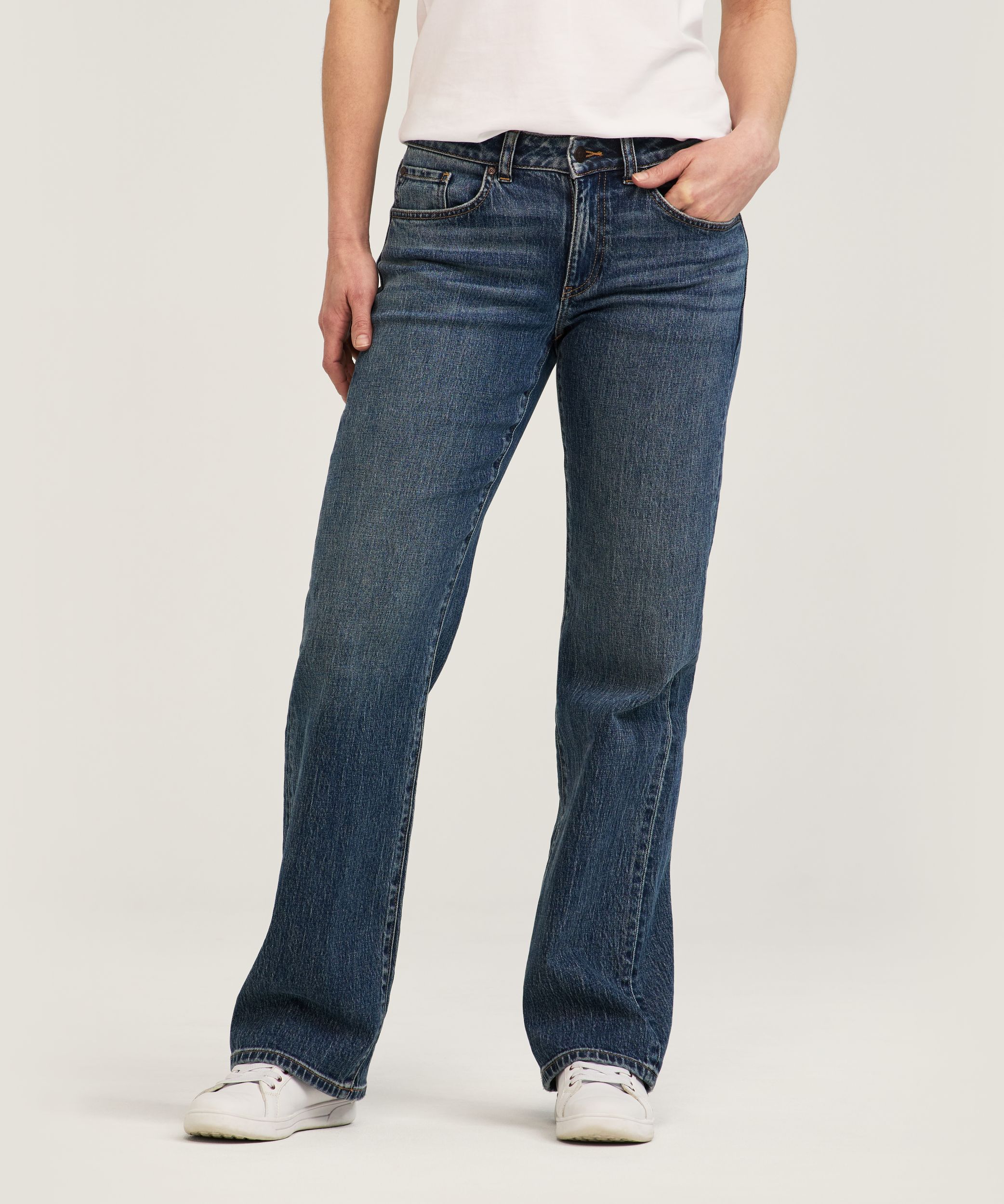 Denver Hayes Women's Mid Rise Loose Straight Jeans