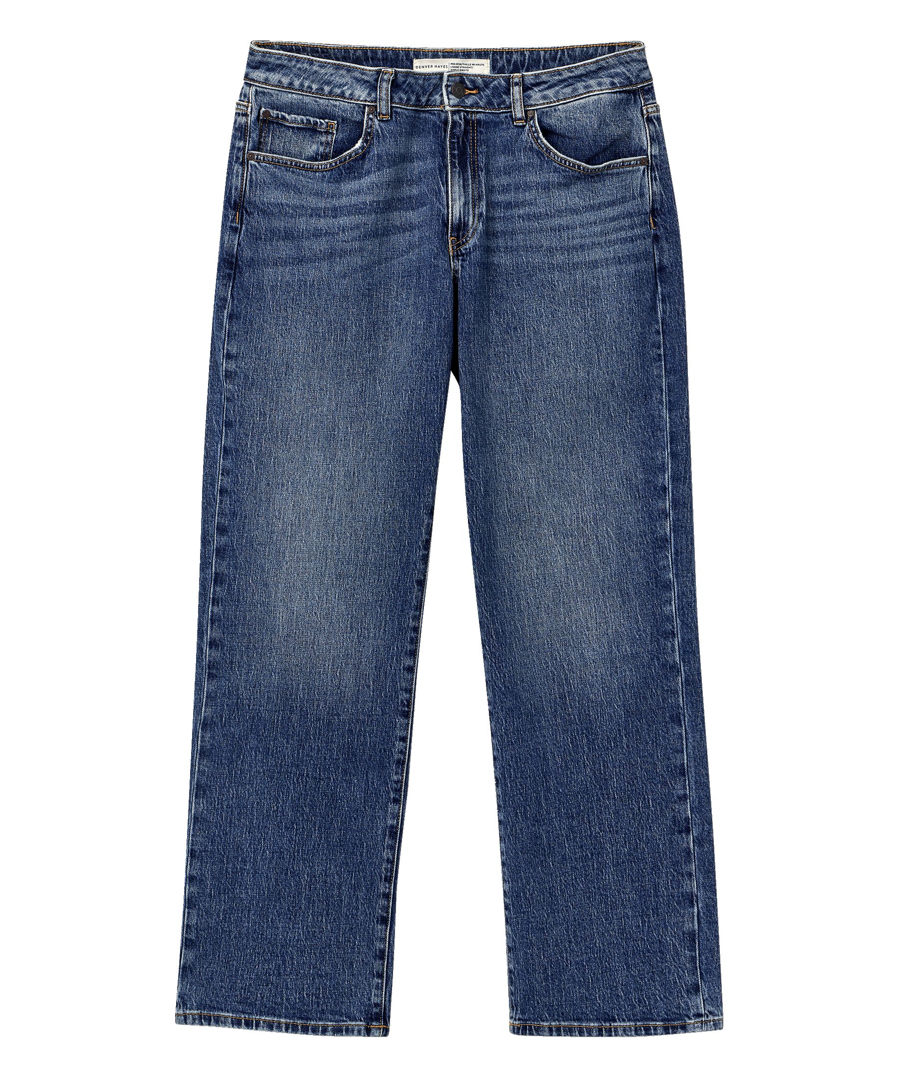Denver Hayes Women's Mid Rise Loose Straight Jeans