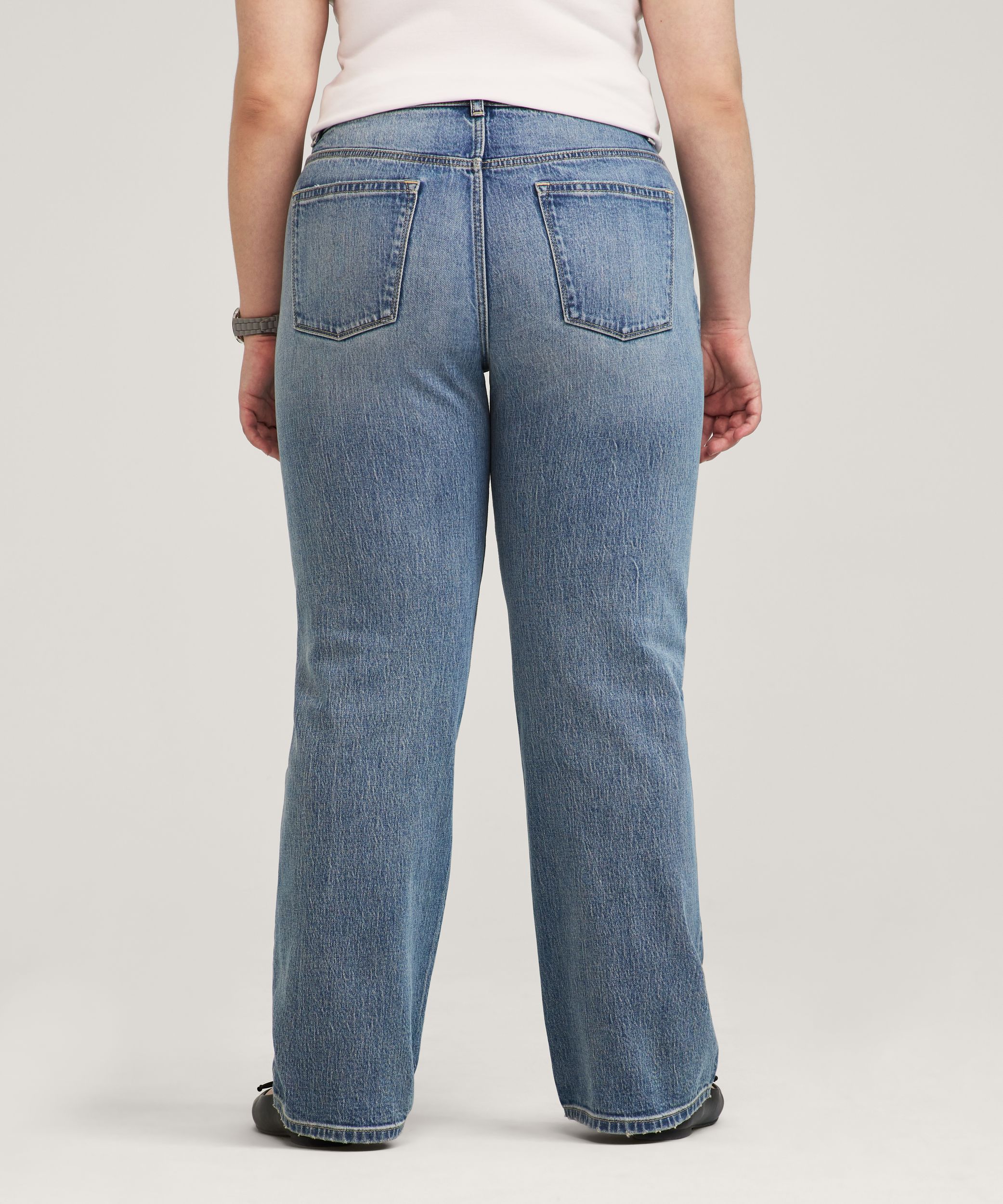 Denver Hayes Women's Mid Rise Loose Straight Jeans