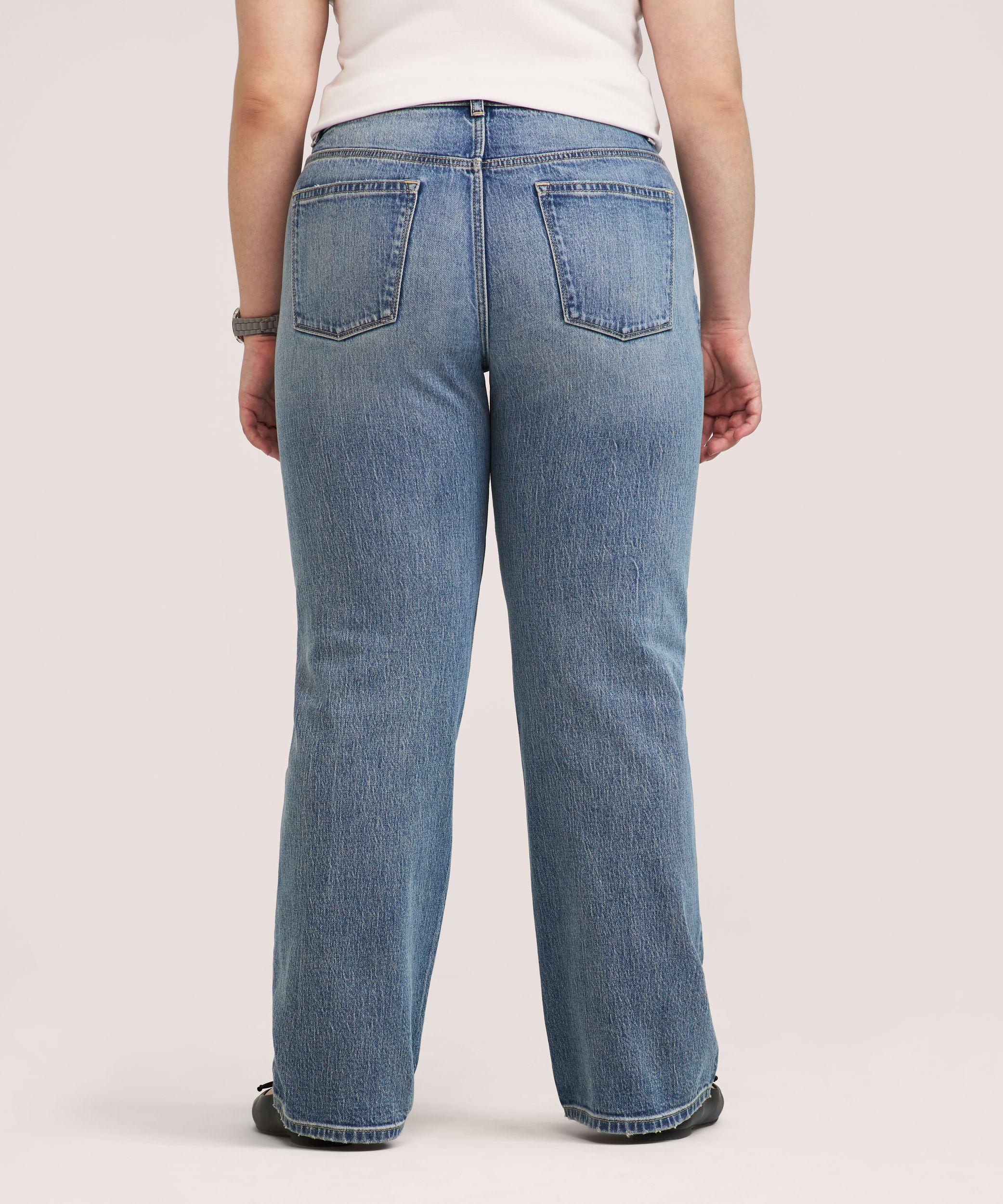 Denver Hayes Women's Mid Rise Loose Straight Jeans