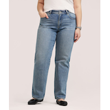 Jean ample à jambe droite et à taille mi-basse pour femmes, Denver Hayes Front_Flat