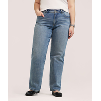 Denver Hayes Women's Mid Rise Loose Straight Jeans Front_Flat