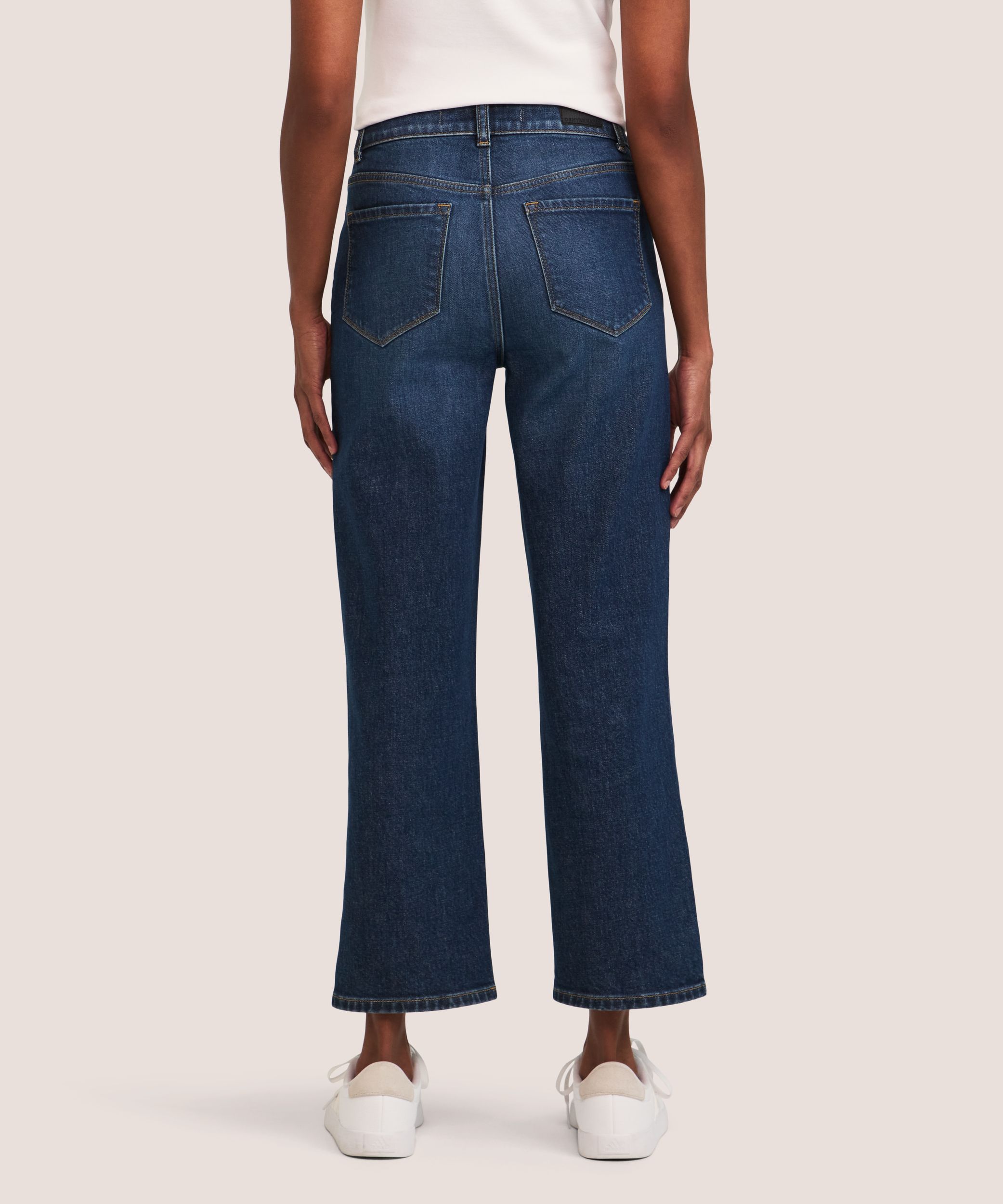 Jean court à jambe droite et à taille haute pour femmes, Denver Hayes