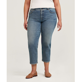 Jean court à jambe droite qui épouse les courbes pour femmes, Denver Hayes Front_Flat