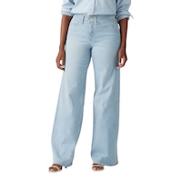 Levi's Women's 318 Shaping Wide Leg Jeans - Light Indigo Wash Front_Flat