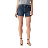 Levi's Women's A-Line Short - Dark Indigo Wash Front_Flat