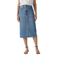 Jupe à taille haute avec fente arrière pour femmes, Levi's Front_Flat