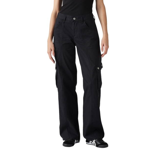 Pantalon cargo ample à taille très basse pour femmes, Levi's - Noir
