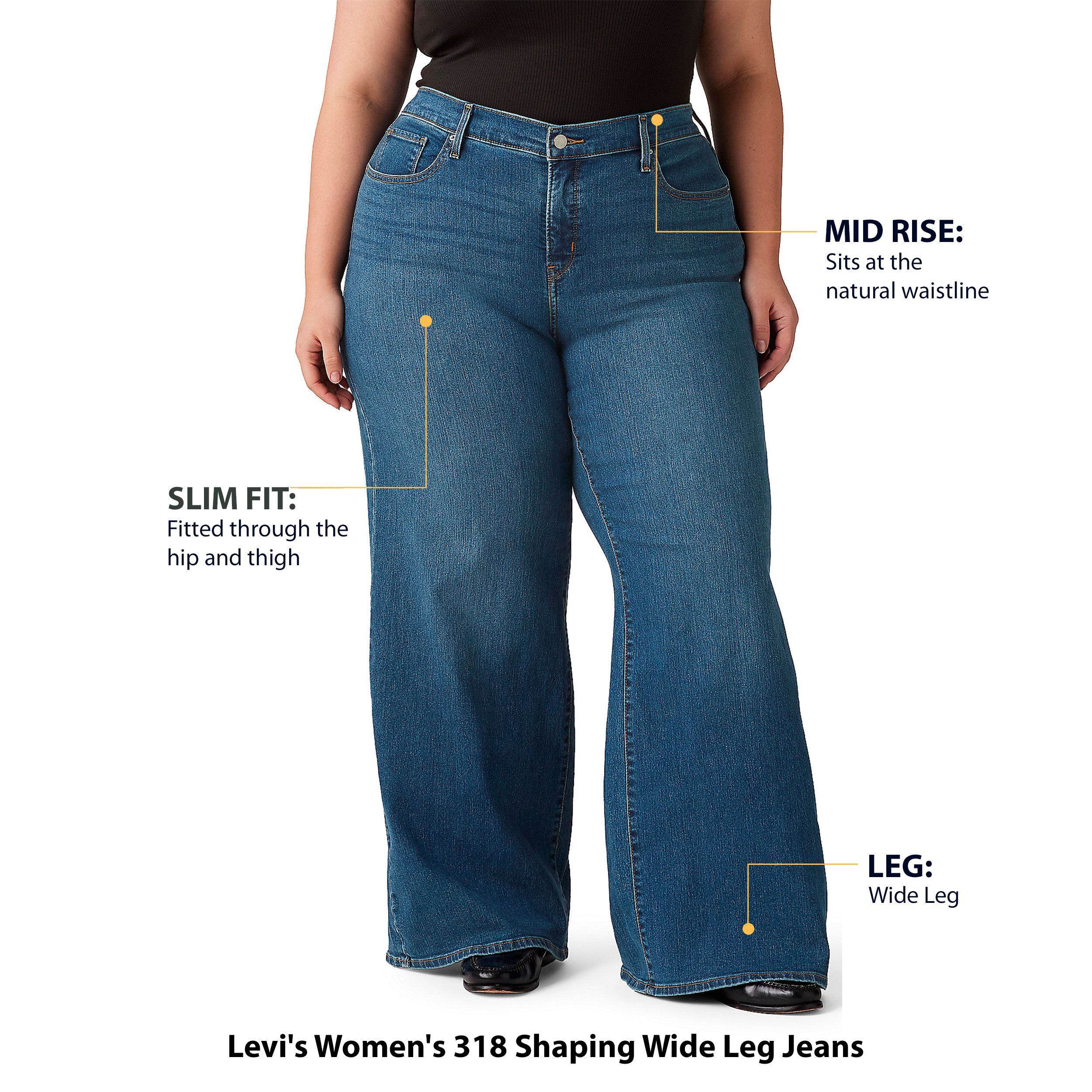 Levi's Women's 318 Shaping Wide Leg Jeans
