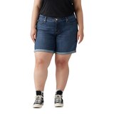 Short mi-long pour femmes, Levi's, délavé indigo foncé, taille plus Front_Flat