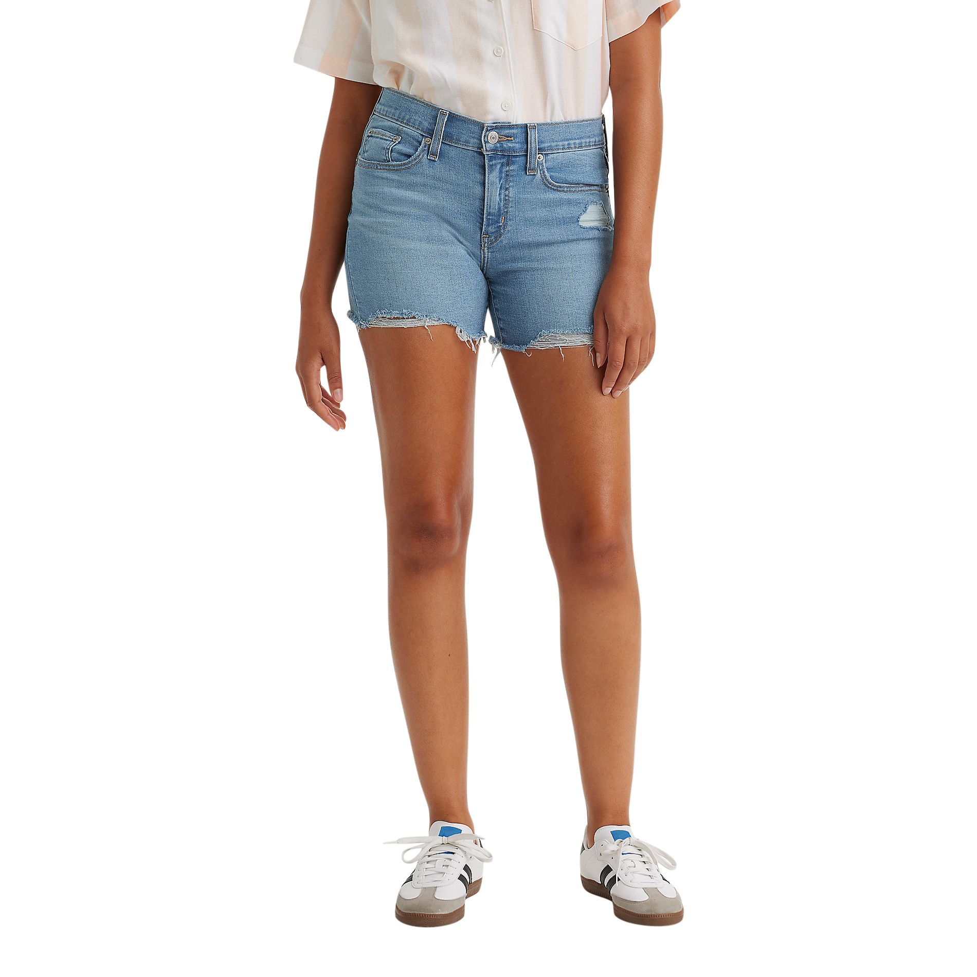Short mi-long pour femmes, Levi's - Délavé indigo moyen