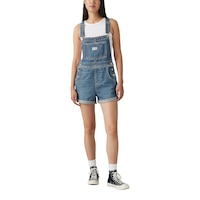 Levi's Women's Vintage Handy Shortalls - Dark Indigo Wash Front_Flat